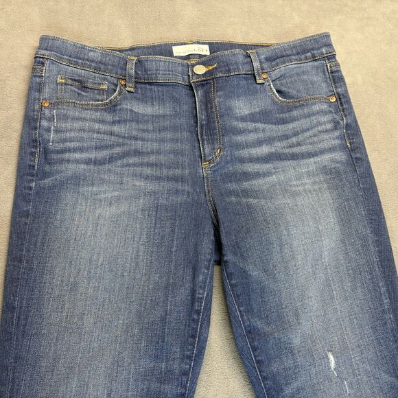 LOFT Womens Jeans Size 14 Light Denim Skinny Crop Stretch - Picture 2 of 9